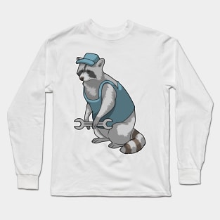 Racoon as Craftsman with Wrench Long Sleeve T-Shirt